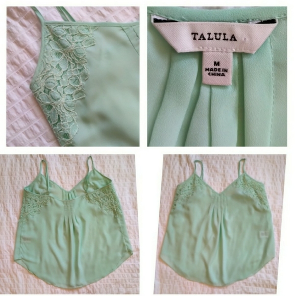 Aritzia Talula Mint Green Camisole with Lace - Med - Picture 2 of 2